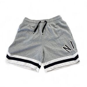Nike Sweat Shorts Mens Large Grey Fleece SpellOut Lounge Sportswear Basketball